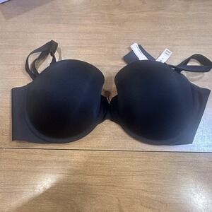 Victoria's Secret Bra Womens 38D Black Push Up Plunge Microfiber Underwire NWT